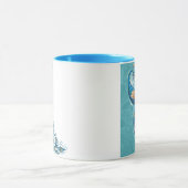 Mug Paon sur l'illustration turquoise (Centre)