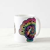 Mug Paon Tie Dye (Devant droit)
