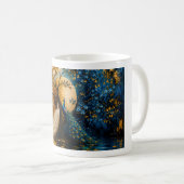 Mug Paons blancs et bleus élégants (Devant droit)