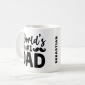 Mug Papa #1 personnalisé dans le monde (Devant gauche)