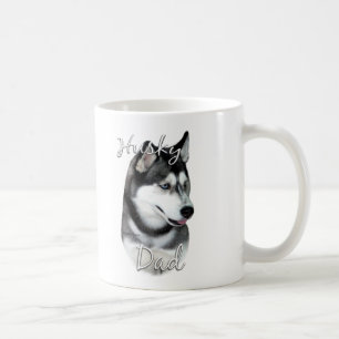 Mug Papa 2 du chien de traîneau sibérien (noir)