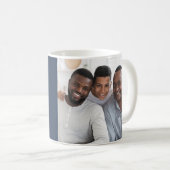 Mug Papa 2 script photo Fête des pères bleu marine (Devant droit)