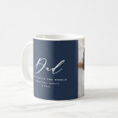 Mug Papa 2 script photo Fête des pères bleu marine (Devant gauche)