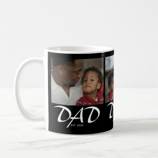Mug Papa a établi un script moderne noir 3 Photo (Gauche)