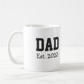 Mug Papa a établi un texte noir gras blanc (Gauche)