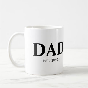 Mug Papa a établi un texte simple minimal année de cré