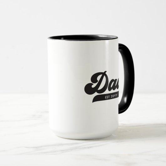 Mug Papa A Établi Une Fête des pères De Style Rétro (Devant droit)