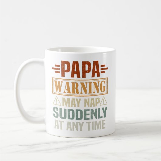 Mug Papa Avertissement Peut Tomber Soudainement À Tout (Gauche)