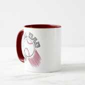 Mug Papa baseball avec Ball Noir et rouge (Devant gauche)