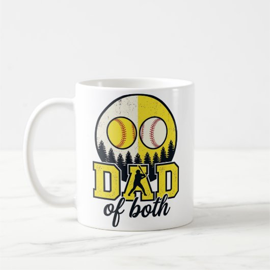 Mug Papa Baseball Softball des Deux Conception Vectori (Gauche)
