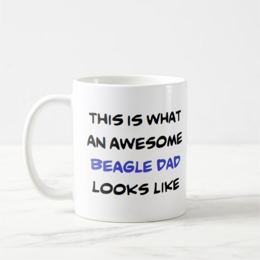 Mug papa beagle, génial (Gauche)