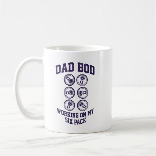 Mug Papa Bod Travaille Sur Ma Chemise Six Pack (Gauche)