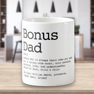 Mug Papa Bonus Définition de beau-père en noir et blan