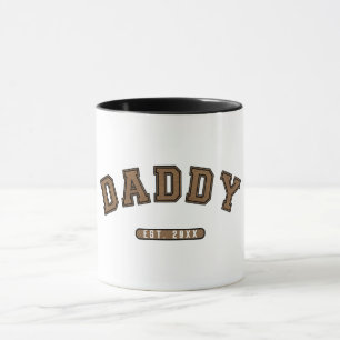 Mug Papa Brown Leather Est. Graphique établi