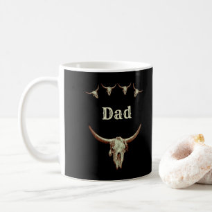 Mug Papa Bull Cow Crâne Fête des pères occidentale Rus