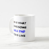Mug papa célibataire, super (Devant gauche)