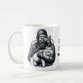 Mug Papa Chat Amusant Plongeur en Scaphandre Personnal (Gauche)