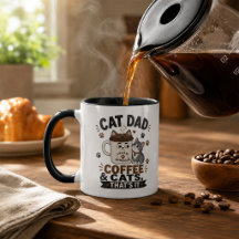 Papa Chat Café Et Chats C'est Tout Drôle Noir