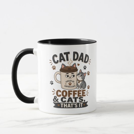 Mug Papa Chat Café Et Chats C'est Tout Drôle Noir (Gauche)