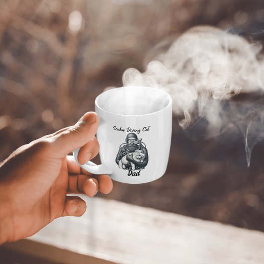 Mug Papa Chat Plongée en Scaphandre Marin