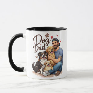Mug Papa Chien Fier Design Cœur Patte Mignon – Cadeau 