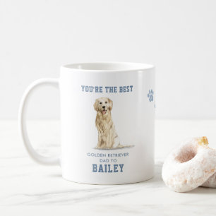 Mug Papa Chien Retriever Doré Aquarelle Photo