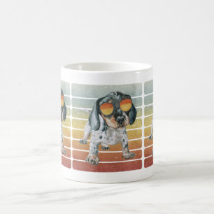 Mug Papa chiot teckel noir bronzé coucher de soleil ré