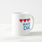 Mug Papa cinq coeurs (Devant droit)