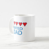 Mug Papa cinq coeurs (Devant gauche)