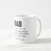Mug Papa Citation moderne noir et blanc (Devant droit)