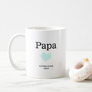 Mug Papa, Coeur Bleu, Photo unique personnalisée