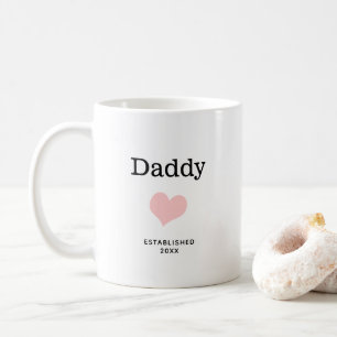 Mug Papa, Coeur rose, Photo unique personnalisée