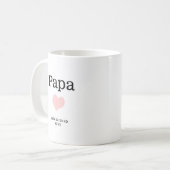 Mug Papa, Coeur rose, Photo unique personnalisée (Devant gauche)