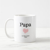 Mug Papa, Coeur rose, Photo unique personnalisée (Gauche)
