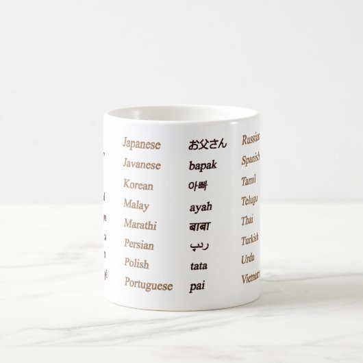 Mug Papa dans 24 langues différentes du monde (Centre)