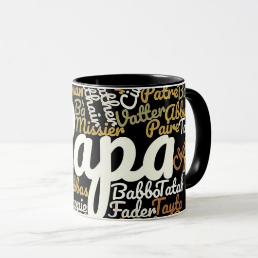 Mug Papa dans différentes langues (Devant droit)