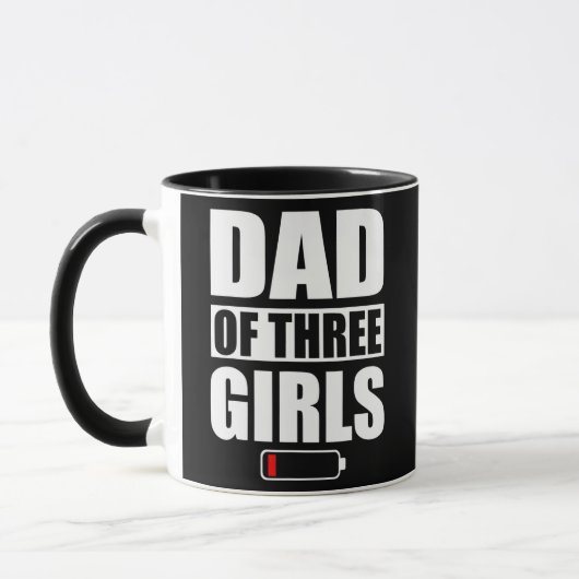 Mug Papa De 3 Filles Trois Filles Fête des pères  (Gauche)
