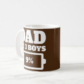 Mug Papa De 3 Garçons Fatigué Papa Père Faible Batteri (Devant gauche)