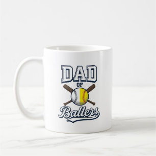 Mug Papa de Ballers Baseball Softball Design Vintage_1