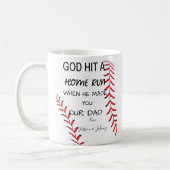 Mug Papa de baseball Dieu a touché la maison quand il  (Gauche)