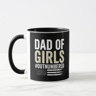 Mug Papa de Filles en Sous-Effectif Drôle Fête des Pèr