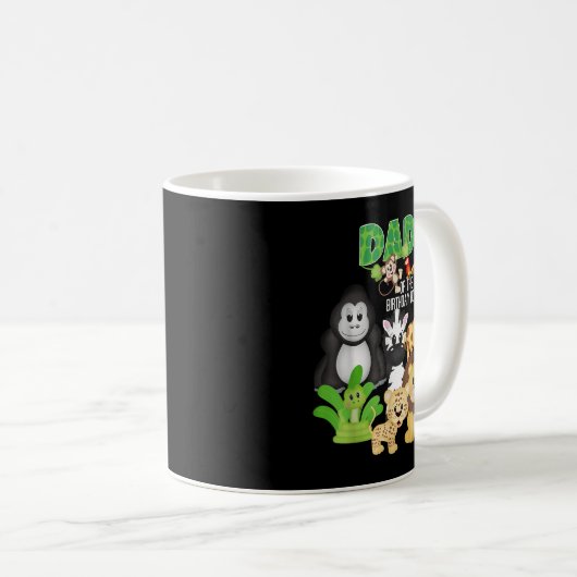 Mug Papa De L'Anniversaire Garçon Jungle Safari Zoo Th (Devant droit)
