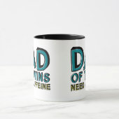 Mug Papa de Twins a besoin de caféine (Centre)