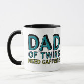 Mug Papa de Twins a besoin de caféine (Gauche)
