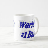 Mug Papa, demi-texte bleu (Devant droit)