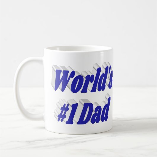 Mug Papa, demi-texte bleu (Gauche)