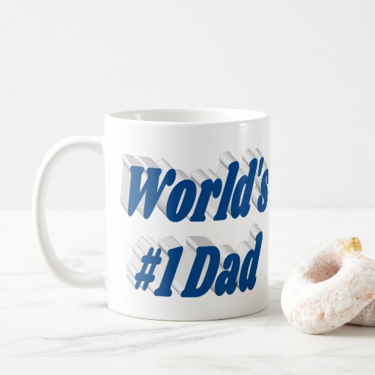 Mug Papa, demi-texte bleu (Avec donut)