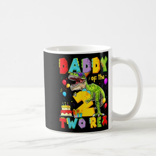 Mug Papa des deux rex garçon de 2 ans d'anniversaire d (Droite)