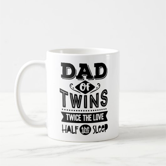 Mug Papa des jumeaux Deux fois l'amour Demi-sommeil (Gauche)