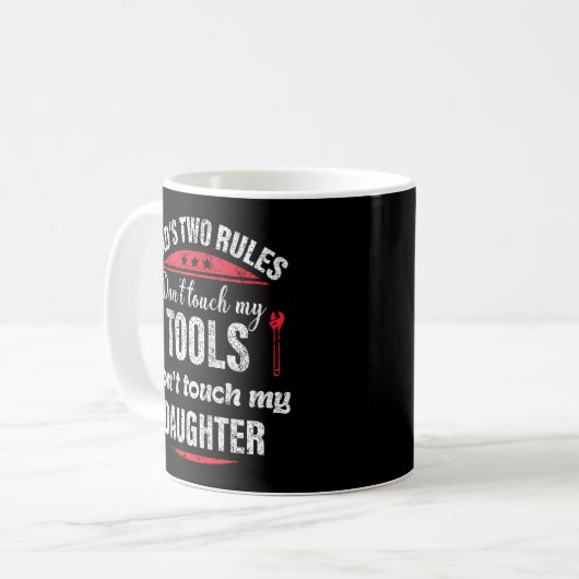Mug Papa Deux Règles Ne Touchez Pas Mes Outils Ne Touc (Devant gauche)